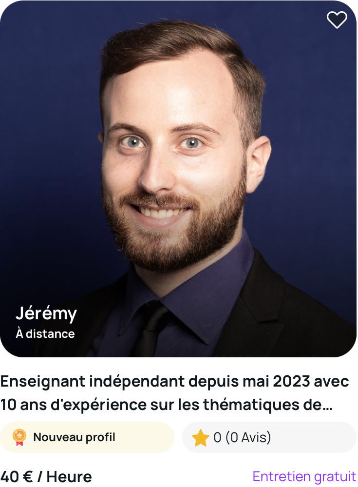 Jérémy, enseignant sur Eddwin, propose de vous accompagner à distance sur des formations telles que le commerce, le marketing digital et bien plus