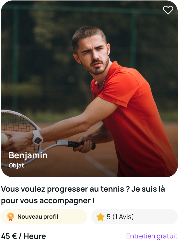 Benjamin, coach de tennis, propose de vous accompagner dans la pratique du Tennis sur Objat